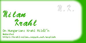 milan krahl business card